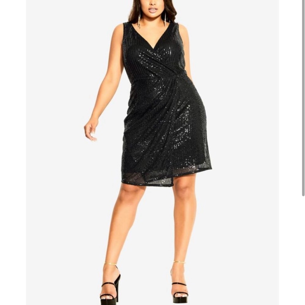 Xxl City Chic Black Sequin Halter Sheath Mini Dress NWT Sz 18 SOLD